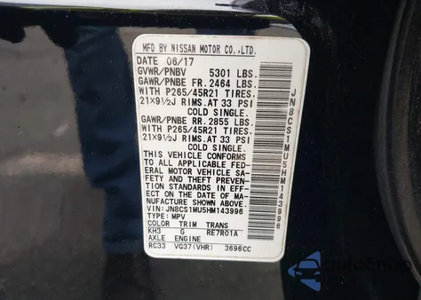 2017 Infiniti Qx70 from USA, damaged, VIN JN8CS1MU5HM143996